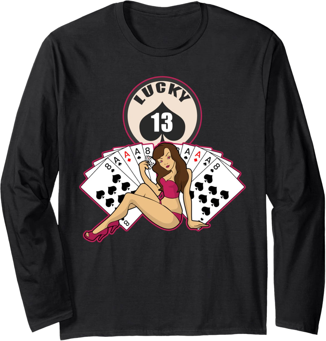 Poker - Pin Up Girl - Lucky 13 Langarmshirt