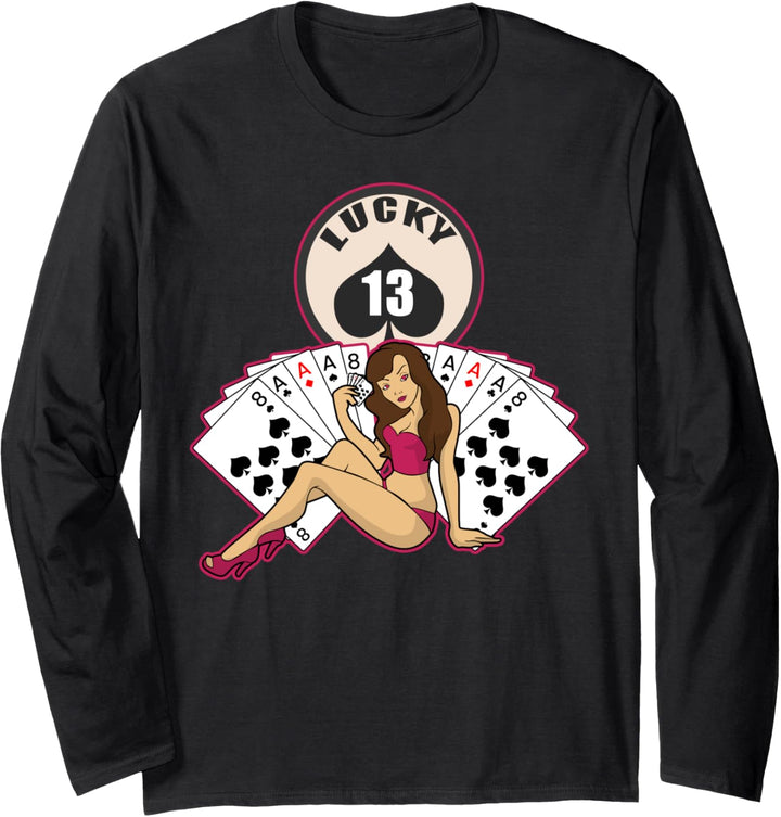 Poker - Pin Up Girl - Lucky 13 Langarmshirt
