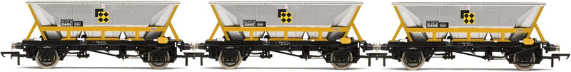 Hornby R60065 HAA Hopper Wagons, 3er-Pack, BR Kohlesektor, Silber