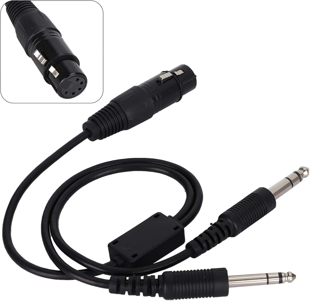 Sharainn Headset Adapter, Tragbares Aviation Kopfhörer Adapterkabel Luftfahrt-Kopfhörerkabel für Air