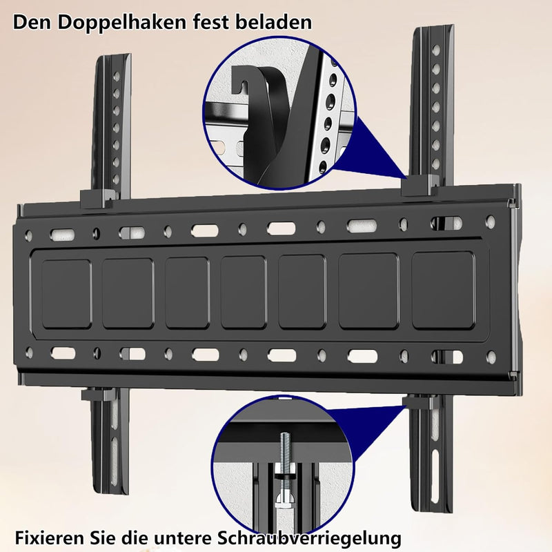 JXMTSPW TV Wandhalterung Neigbar Halterung für die 32-75 Zoll TV LCD LED Flach&Curved Fernseher Halt