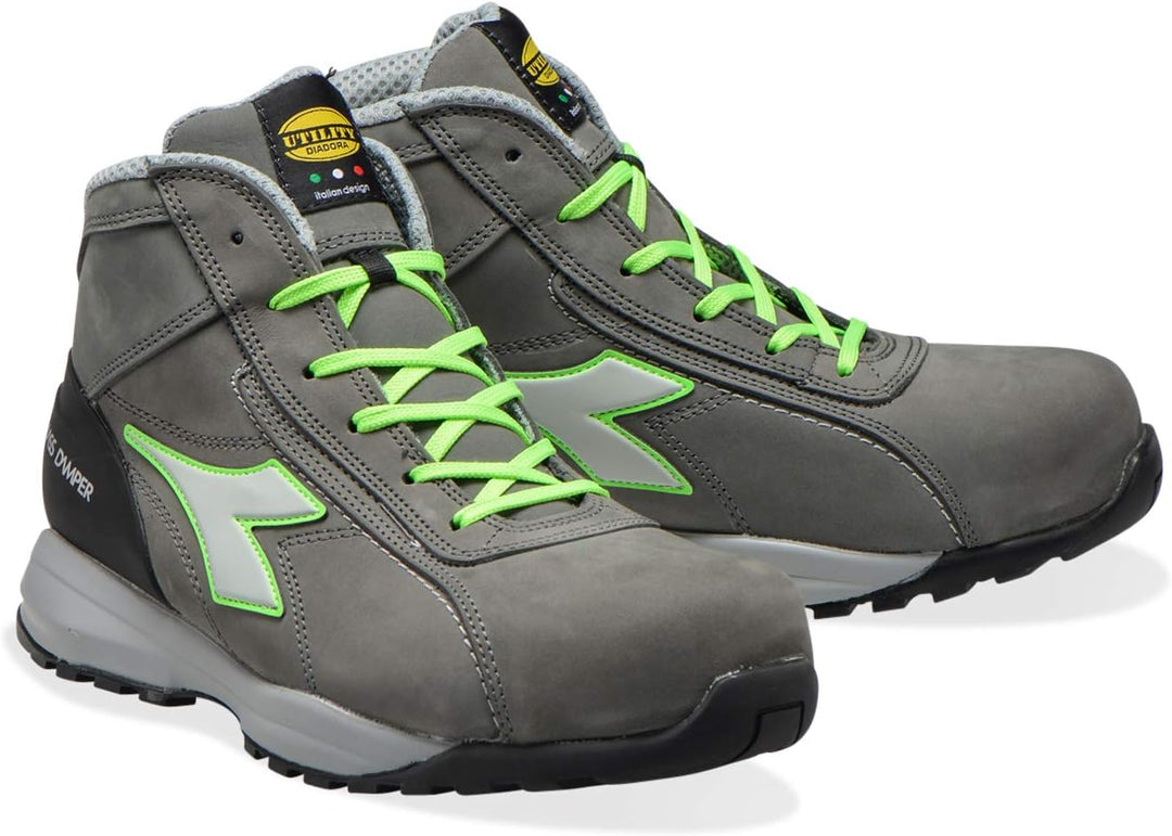 Arbeitsschuh GLOVE MDS MID S3 HRO SRC, COAL/GREEN FLUO, Gr. 44