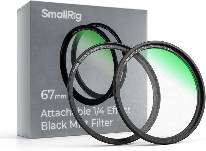 SMALLRIG 67mm Magnetischer Schwarzer Diffusionsfilter 1/4 Filter Nebelfilter + 67mm Gewindefilterrin