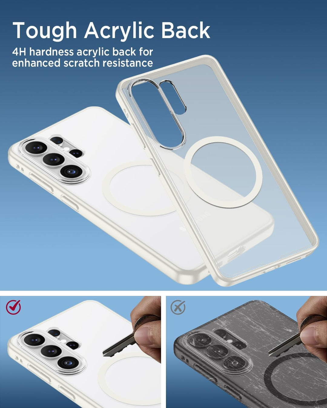 Miimall Magnetische Hülle Kompatibel mit Samsung Galaxy S26 Ultra Hülle Ultradünn 2026, PC+TPU Stoss