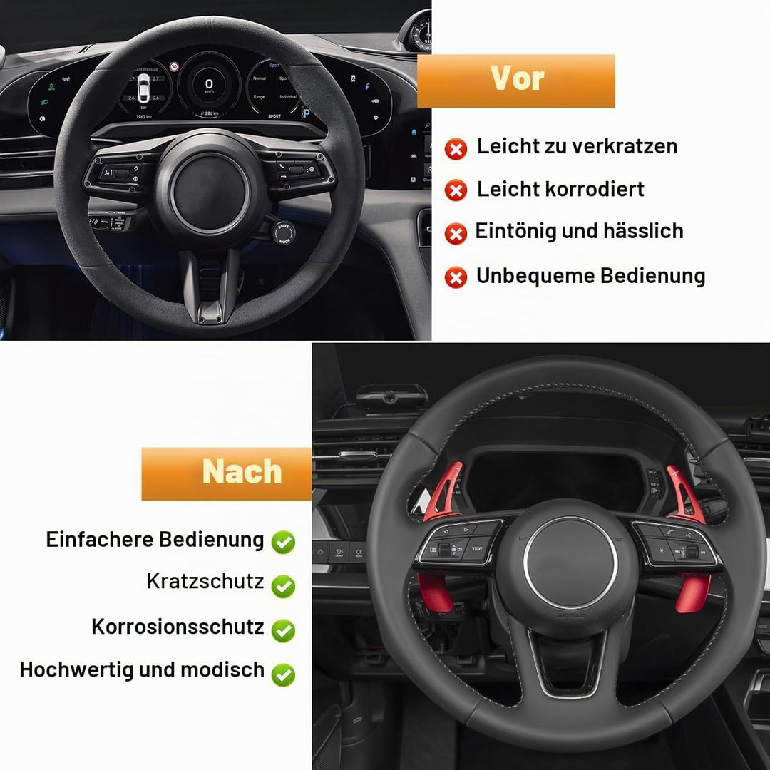 CT-CARID 2 Stück Schaltwippen Verlängerung aus Aluminium Kompatibel Schaltwippen Shift Paddle mit Au