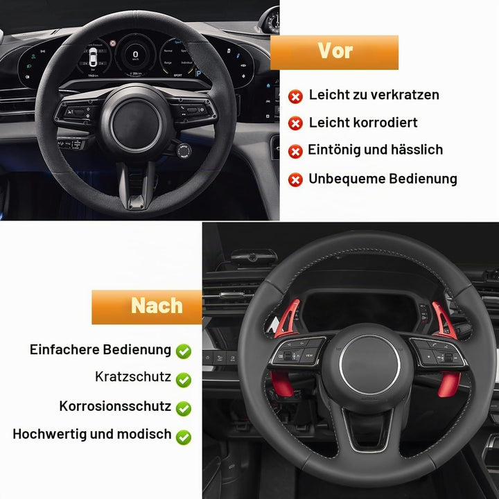 CT-CARID 2 Stück Schaltwippen Verlängerung aus Aluminium Kompatibel Schaltwippen Shift Paddle mit Au