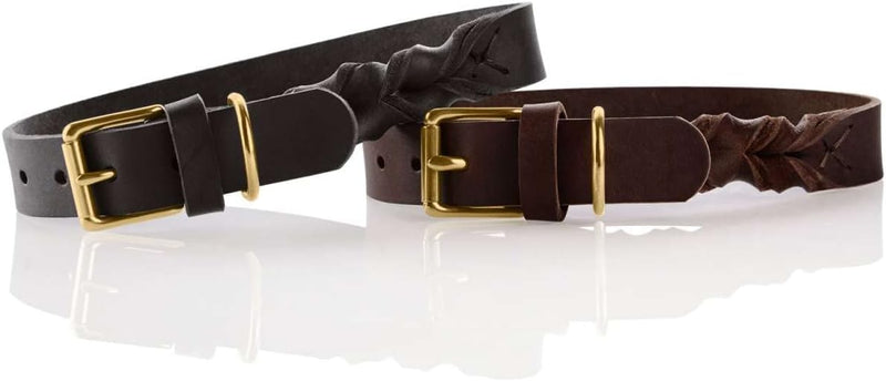 HUNTER SANSIBAR SOLID Hundehalsband, Leder, strapazierfähig, griffig, geflochten, 65 (L), schwarz 65