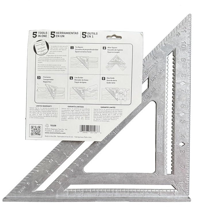 Swanson Tool S0101 7-Zoll Speed Square, T0108 12 Inch Big 12 (plain), 12 Inch Big 12 (einfarbig)