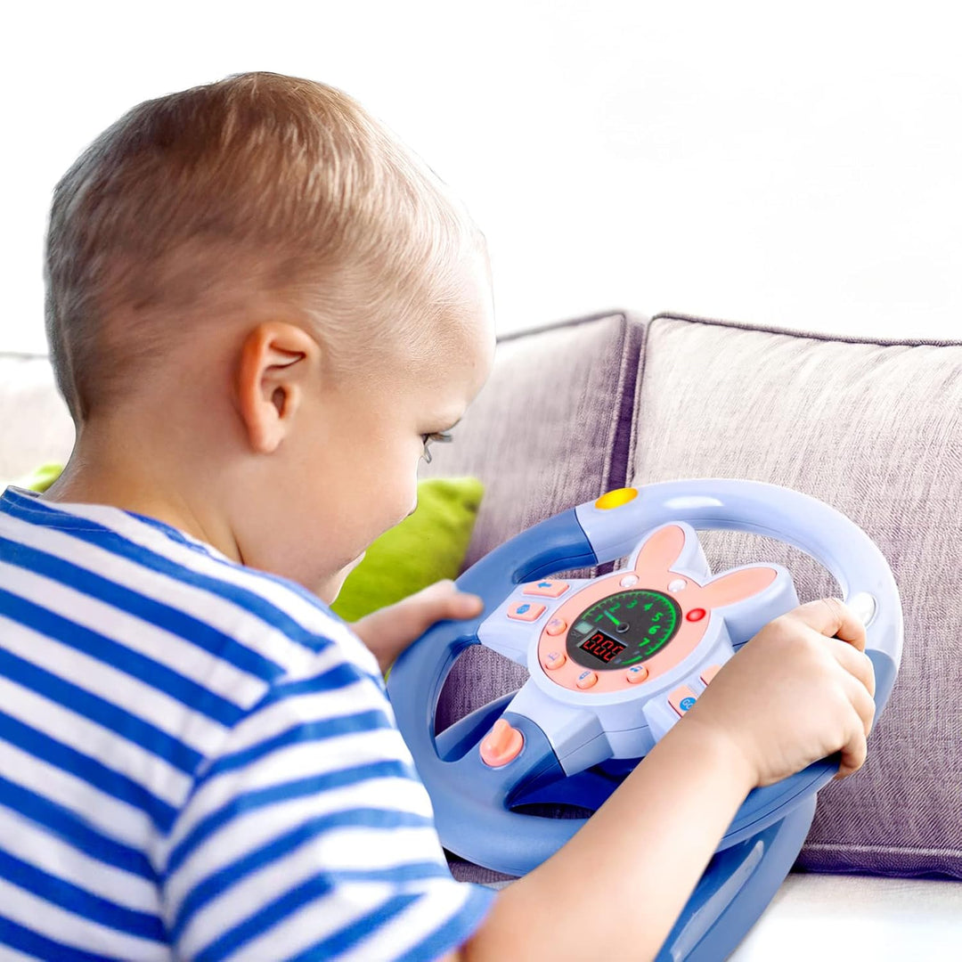 deAO Kinder Lenkrad Spielzeug mit 360° Kinder Simulierter Fahrsimulator Auto Simulation Spielzeug fü