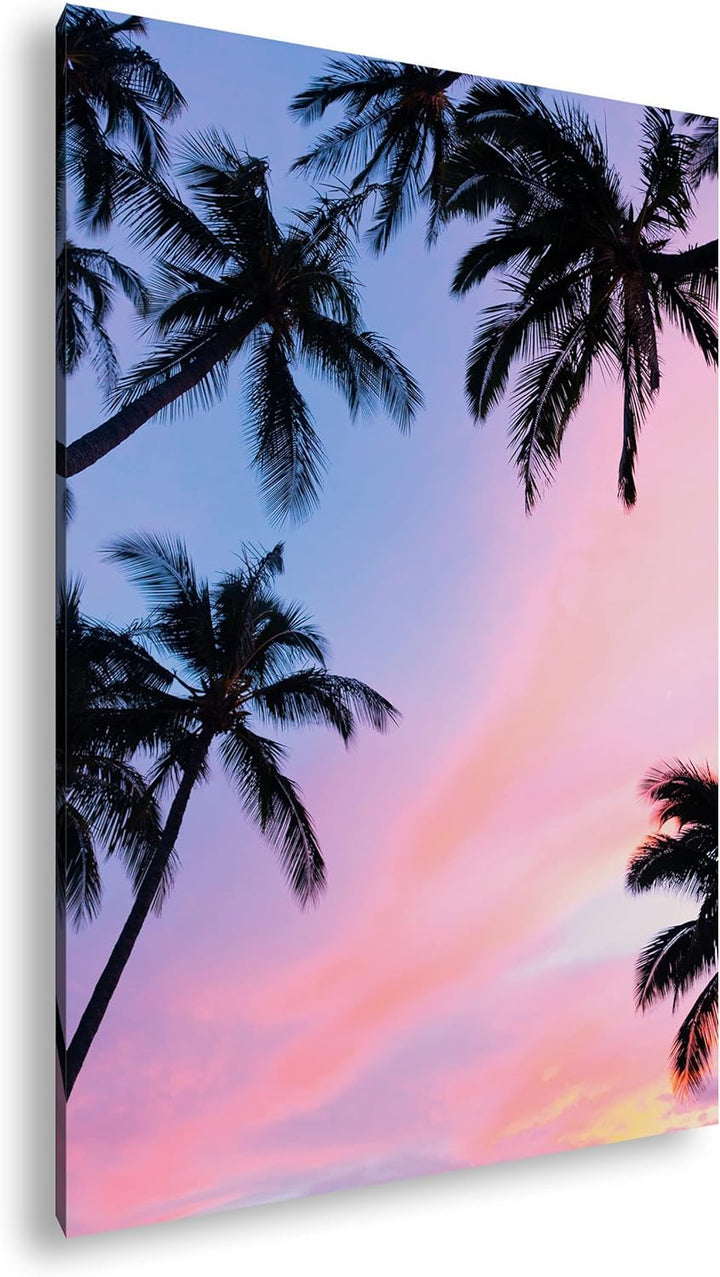 der Himmel voller Palmen Format: 120x80 als Leinwandbild, Motiv fertig gerahmt auf Echtholzrahmen, H
