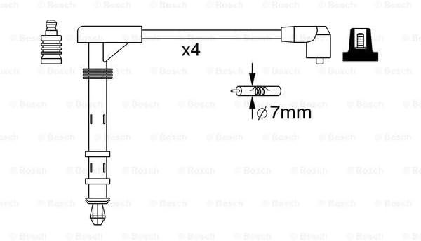 Bosch 0986357261 - Zündleitung - 4er Set