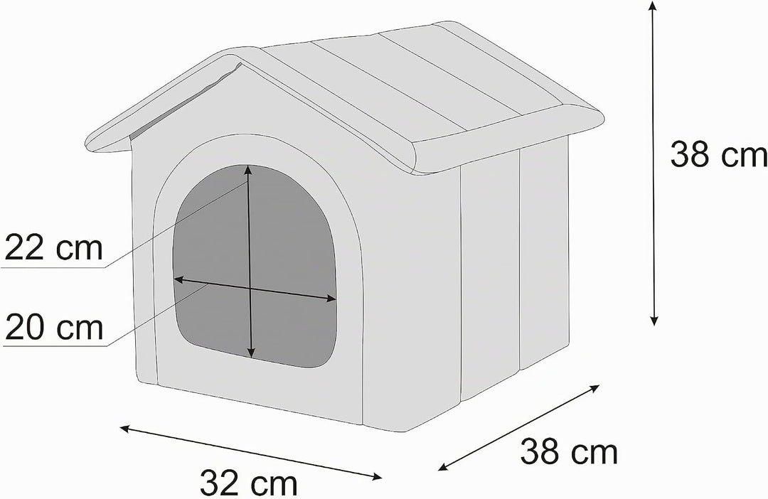 Hundehütte Hundehöhle Hundebett Hundehaus Katzenhöhle kleine S - 38x32 cm Graphit mit Schwarz S - 38