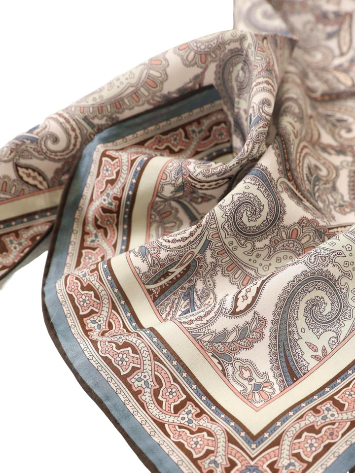 Unisex Seide Baumwolle Mix 65/65 cm Halstuch handrolliert Nickituch Kopftuch Bandana Seidenhalstuch