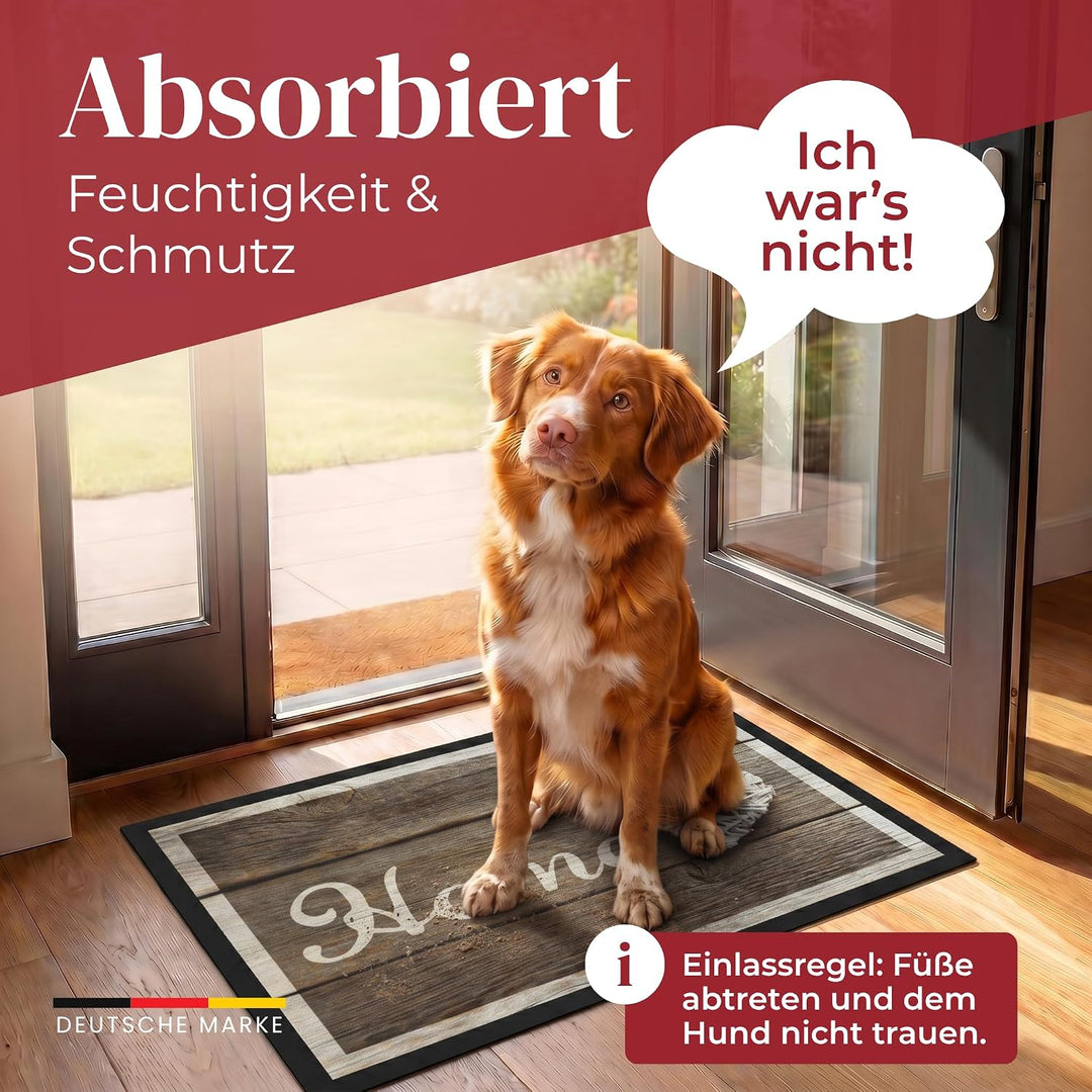 Hochwertige Fussmatte 60x80 cm (Large) – Schmutzfangmatte für Innen &amp; Aussen, rutschfest mit hoher S