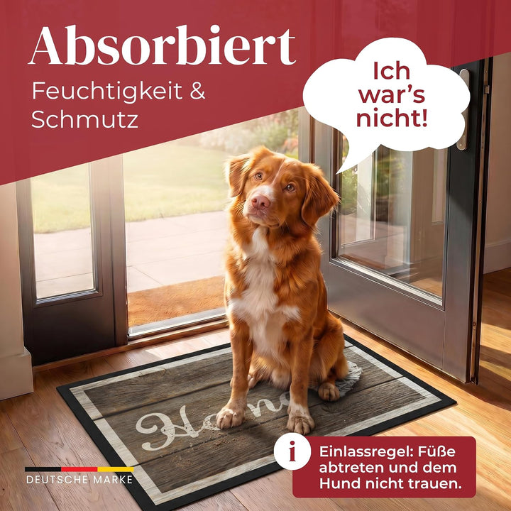 Hochwertige Fussmatte 60x80 cm (Large) – Schmutzfangmatte für Innen &amp; Aussen, rutschfest mit hoher S