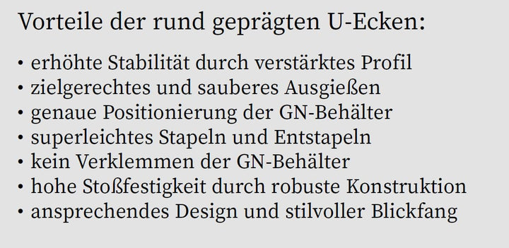 APS 81404 GN 1/4 Behälter, rostfreier Gastronormbehälter Edelstahl, Abmessungen 265 x 160 mm/Höhe 10