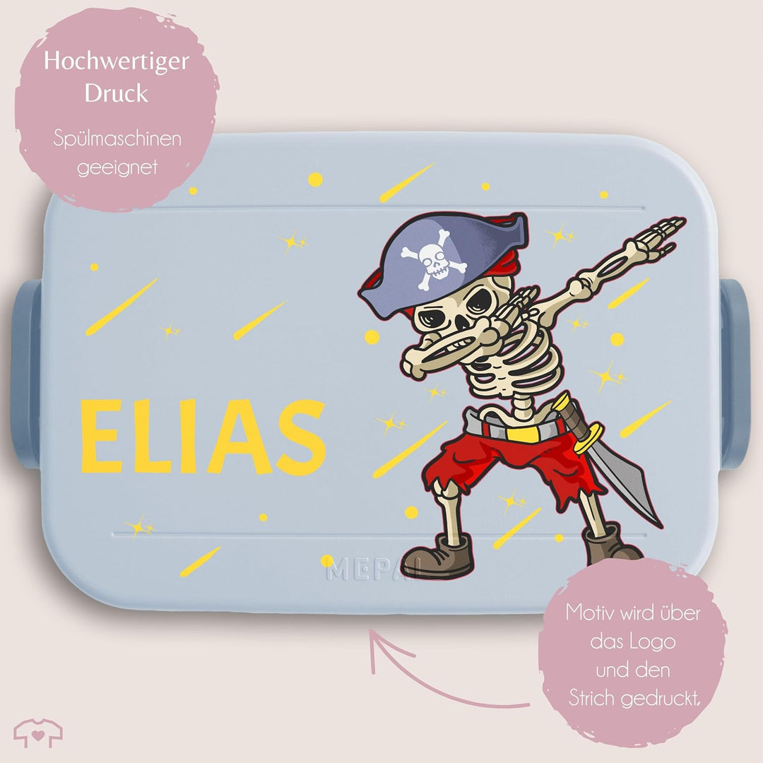 Bento Box Midi Lunchbox für Mepal Bentobox - Pirat - Piraten Brotdose Kinder | Dab Piraten Skelett D