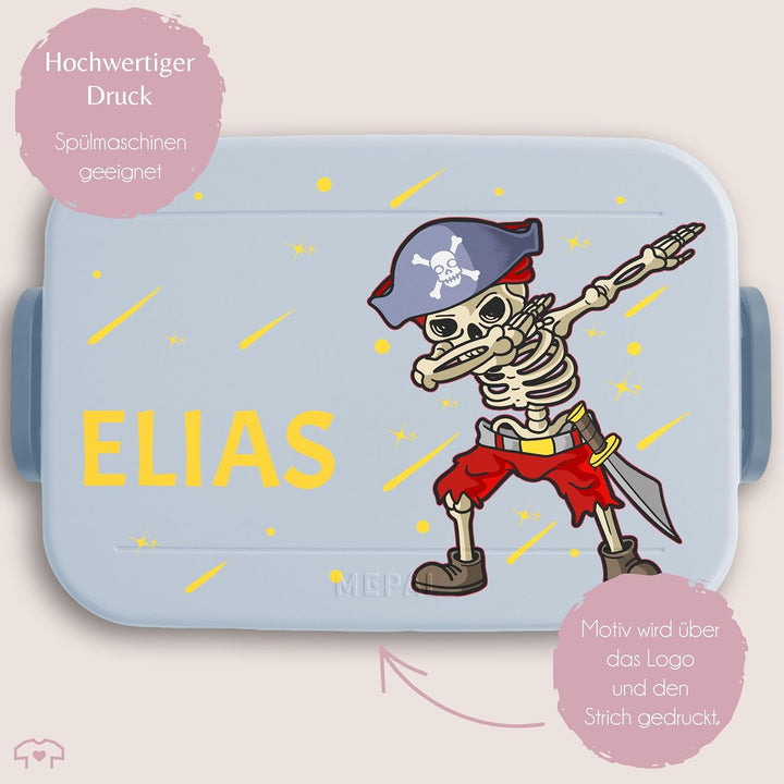 Bento Box Midi Lunchbox für Mepal Bentobox - Pirat - Piraten Brotdose Kinder | Dab Piraten Skelett D