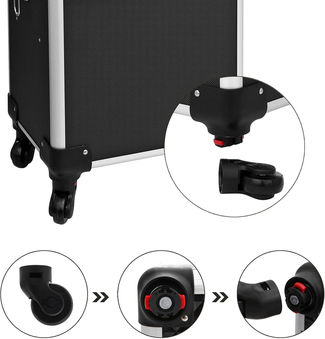 SONGMICS Kosmetikkoffer, Trolley, 3-in-1 Schminkkoffer, gross, Friseurkoffer, 35 x 25 x 69,8 cm, abs