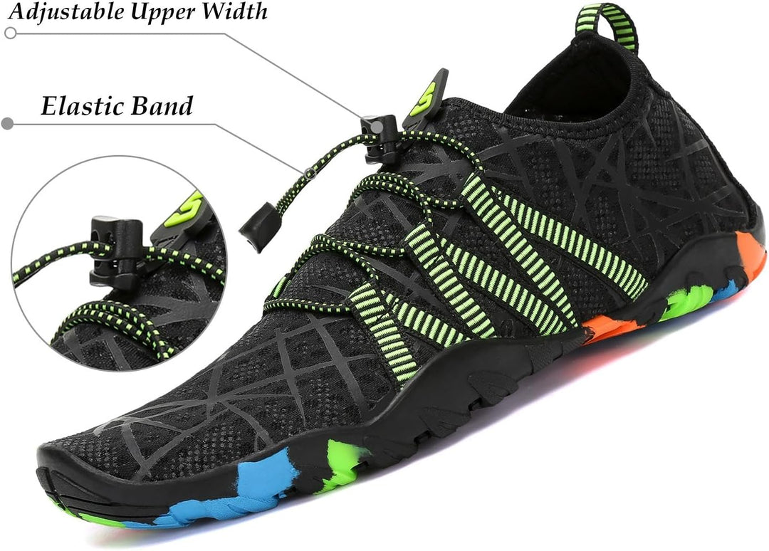 SAGUARO Badeschuhe für Herren Damen - 7/9 Drainagelöcher Schnelltrocknende rutschfest, Gr 35-48 48 E