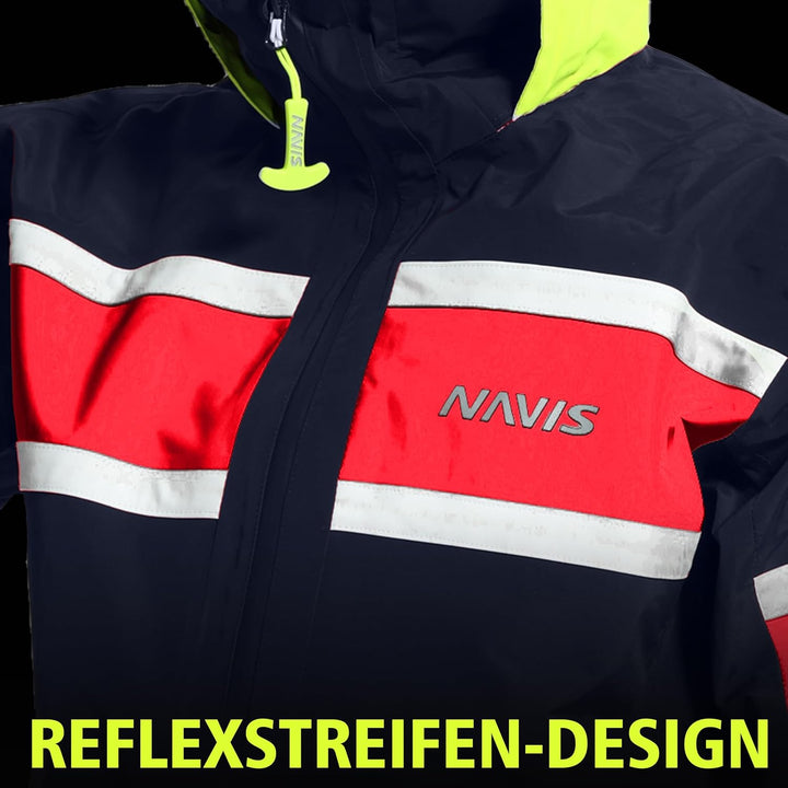 Herren Segeljacke Wasserdicht Nylon Atmungsaktive Offshore - Jacke mit reflektierenden, ideal für Se