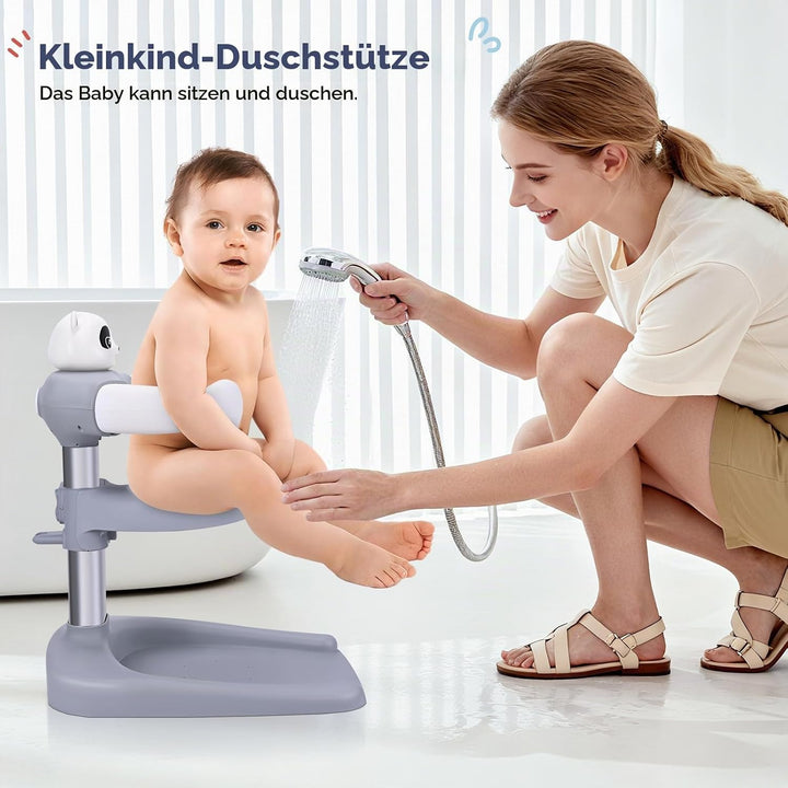 Baby Dusche Ständer, Baby Badewannenständer Duschständer mit AntiRutsch-Basis, 6 Stufige Höhenverste