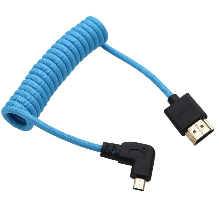 HangTon Micro-HDMI zu HDMI ProRes RAW 4K 8K 60fps blau geflochtener Spiralkabel für Sony ZVE-10 A7C
