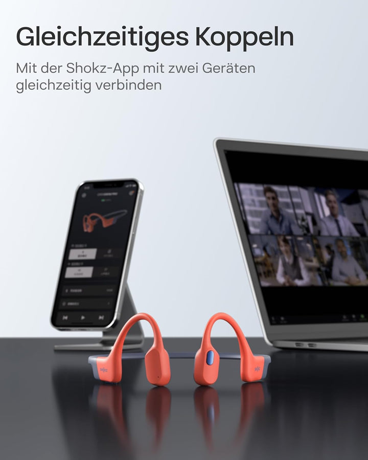 SHOKZ OpenSwim Pro Knochenschall Schwimmen Kopfhörer, IP68 Wasserdicht, 32GB MP3 Player, Bluetooth 5