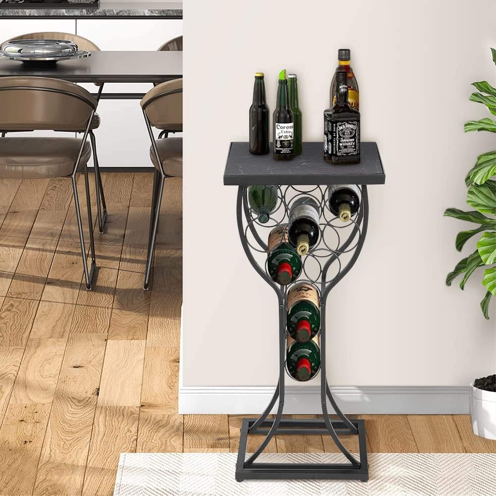 lyrlody Weinregal, Marmoroberfläche Weinschrank Flaschenregal Weinständer Flaschenständer Weinflasch