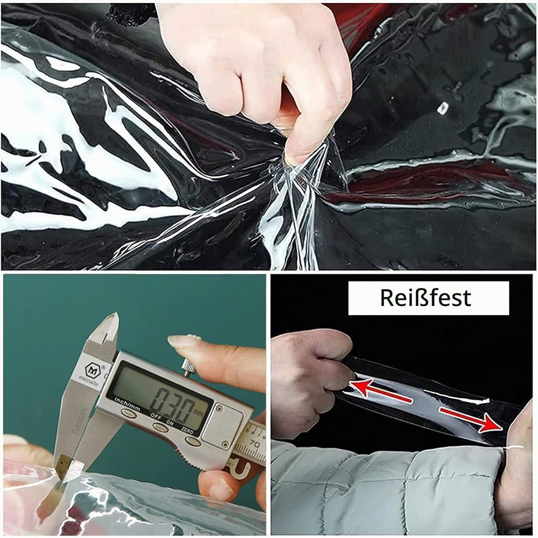 Plane Wasserdicht Transparent mit Ösen, Durchsichtig PVC Abdeckplane, Reissfest Wetterfeste Plane fü