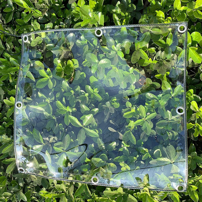 wasserdichte Transparente Plane, Wetterfeste Strapazierfähige Planen mit Ösen, Faltbar 0,35mm PVC-Ma