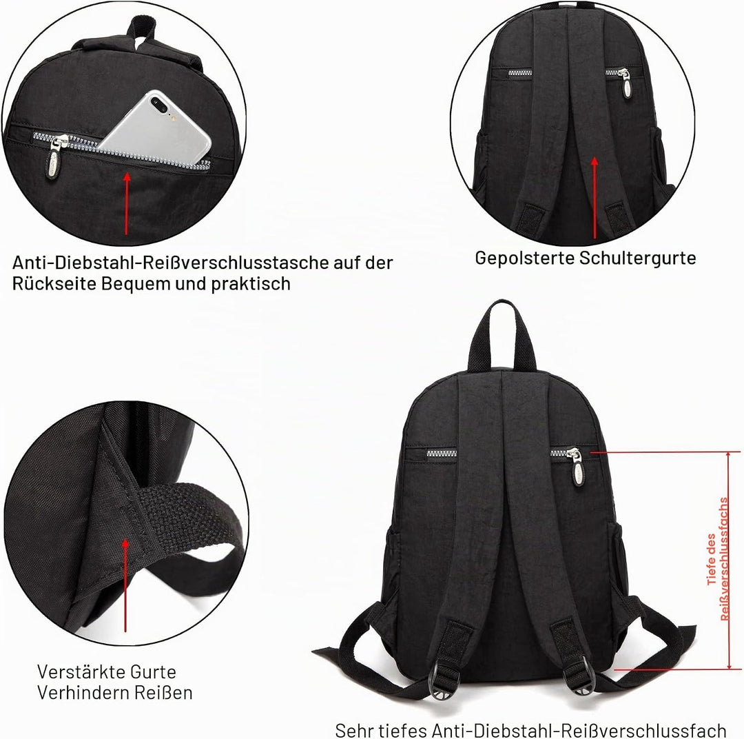 AOTIAN Frauen Rucksack Klassische Leichte Kleine Tagesrucksack Damen Nylon City Pack Jugendliche Läs