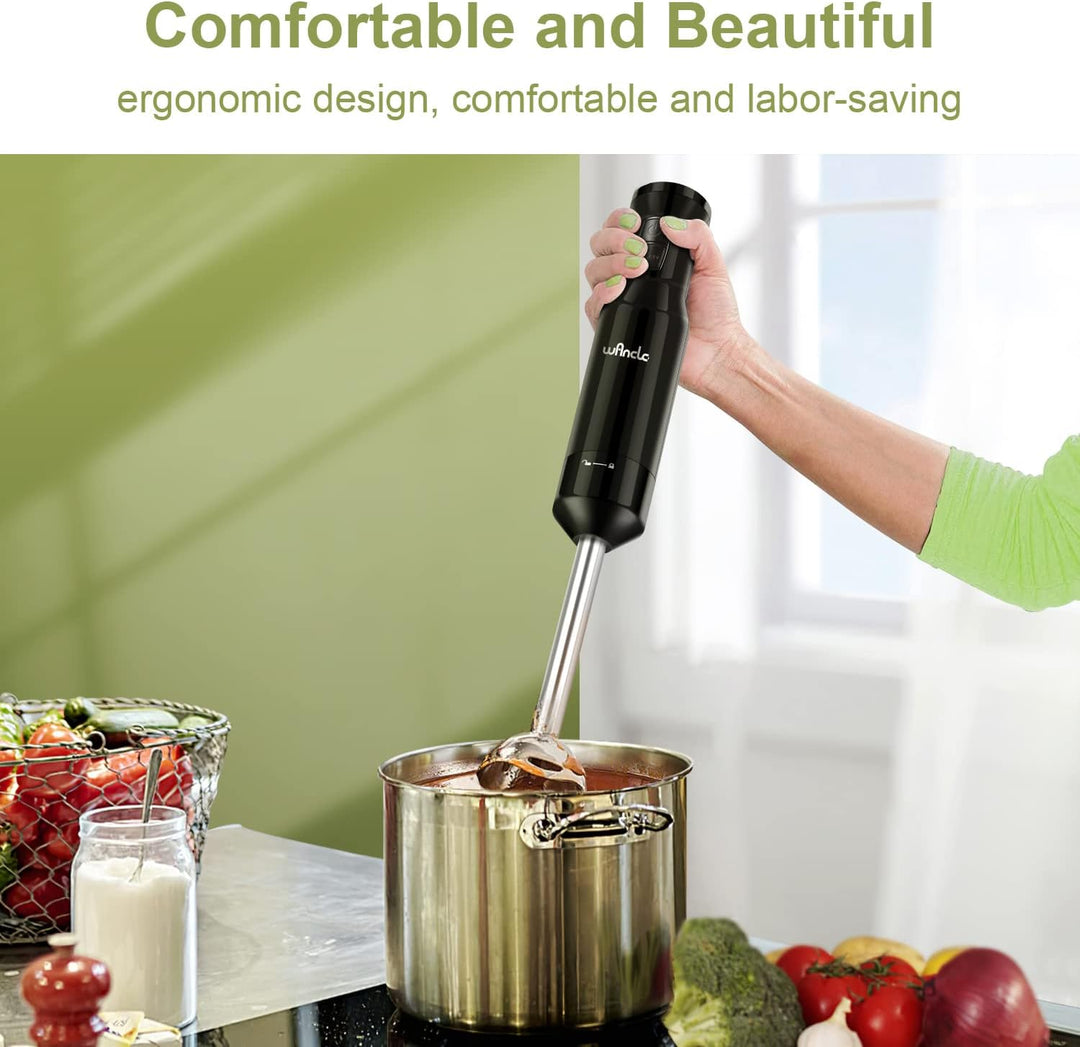 Stabmixer, Wancle pürierstab 600W Elektrischer hand blender Rührstab mit Turbo für die Zubereitung v