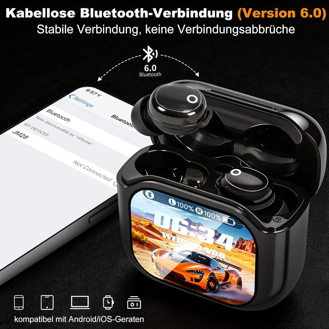 KI Übersetzer Kopfhörer, 159 Sprachen Übersetzungskopfhörer mit Touchscreen & App, Bluetooth 6.0 In
