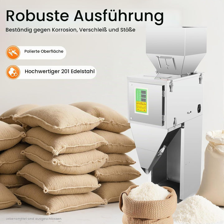 Pulverabfüllmaschine 10-999g Automatisches Wiegen und Abfüllen von Granulat Multifunktionale Verpack