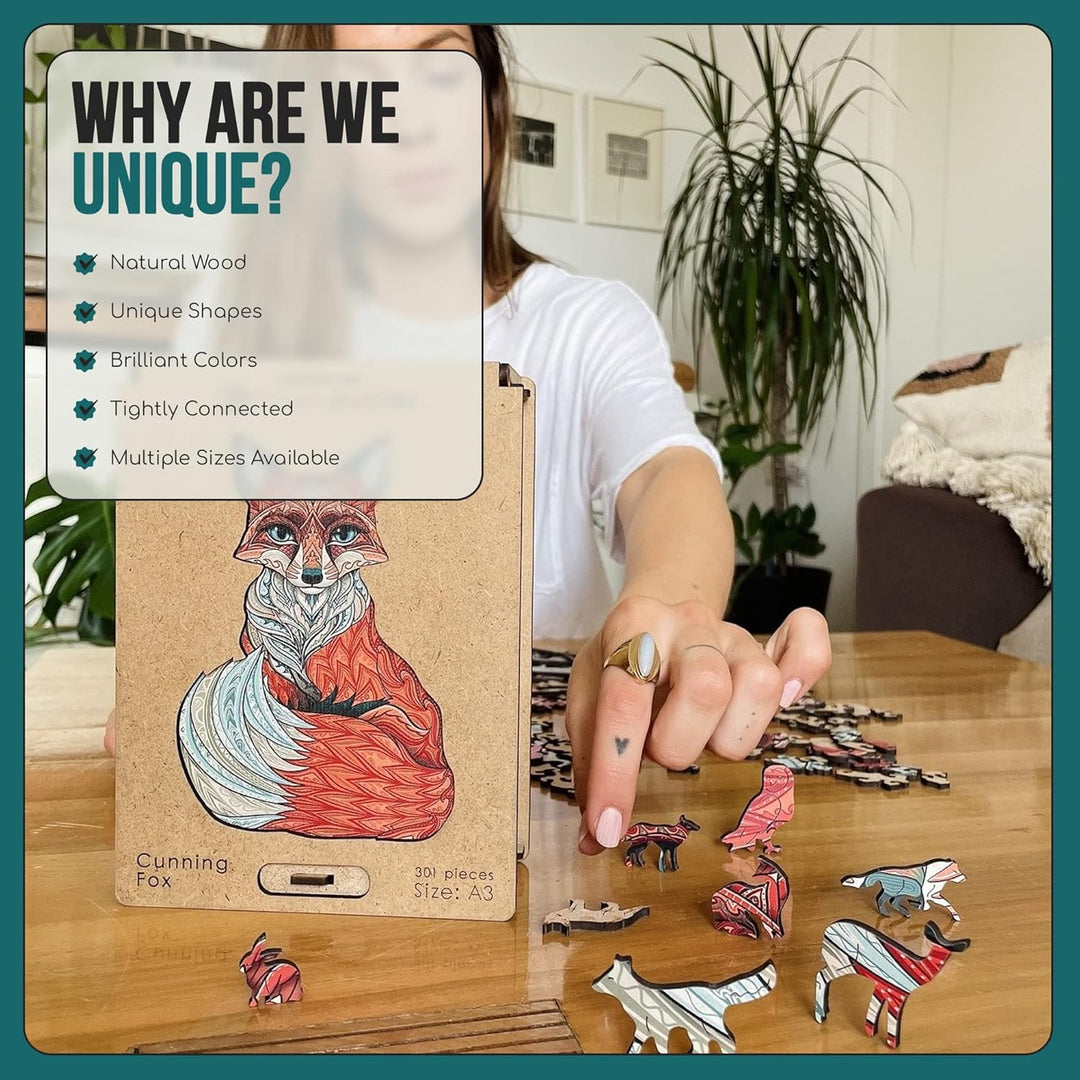 Lubiwood Verspielters Tierform-Holzpuzzle (21x15 cm) - Fördert Beobachtungsfähigkeiten und Zufrieden