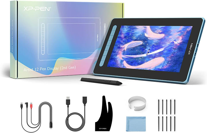 XP-PEN Artist 12 2. Generation Grafiktablett 11,9 Zoll Pen Display volllaminiert, X3 Smart-Chip batt