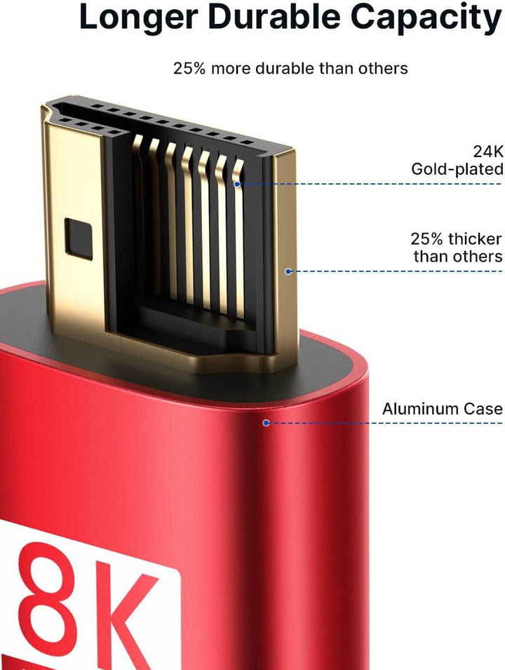 JSAUX 8K HDMI Kabel 5meter 2 Stück, HDMI 2.1 Kabel 48Gbps Highspeed HDMI Kabel, 4K @ 120Hz 144Hz, 8K