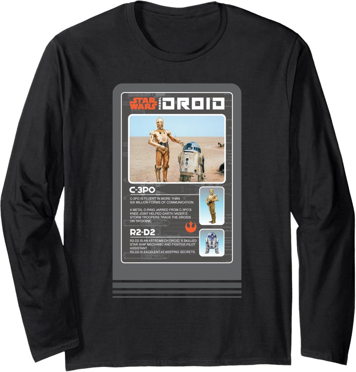 Star Wars R2-D2 and C-3PO Droid Langarmshirt