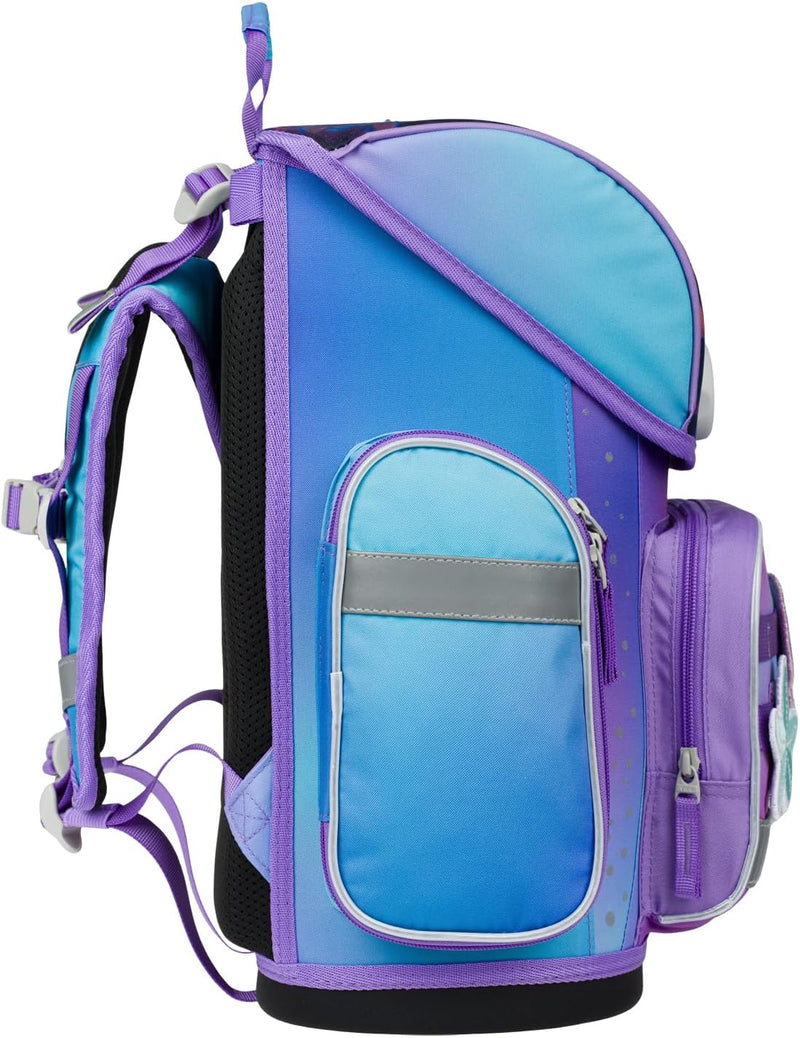 Baagl Schulranzen Jungen Mädchen Set 3 Teilig, Ergo Schultasche für 1. Klasse, Ergonomische Grundsch