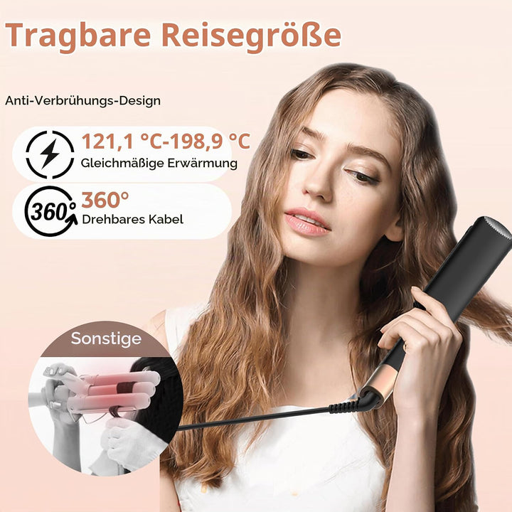 UKLISS Welleneisen, Pro Mini Welleneisen für Haare, LCD-Anzeige [120-210℃], Leichter Mermaid Hair Wa