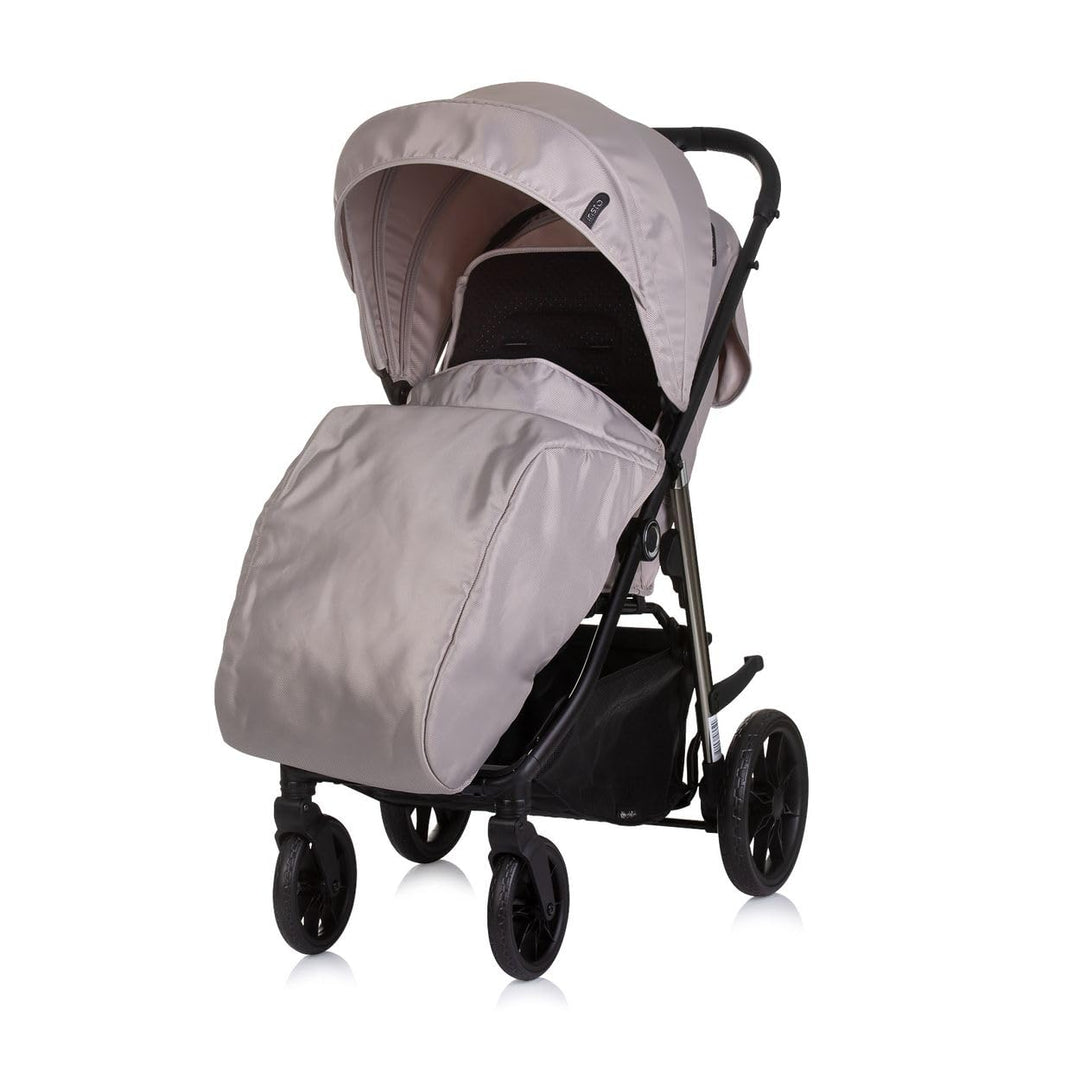 Chipolino Kinderwagen Buggy Insta, Fussabdeckung, Federung, Korb, Gurt, klappbar hellbraun, hellbrau