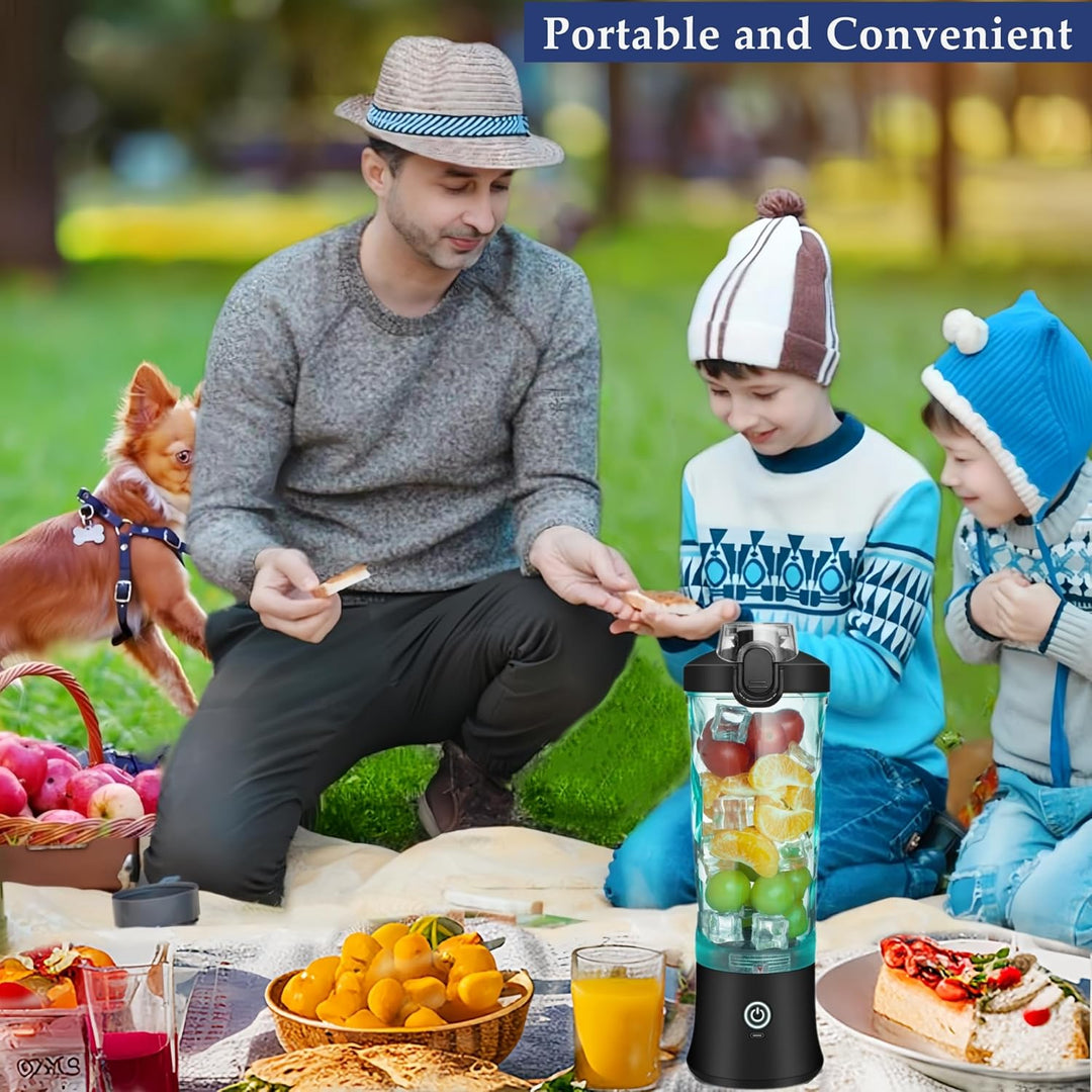 Rainpal Tragbarer Mixer/Mini Standmixer, 600mL USB Wiederaufladbarer Blender mit Becherdeckel, 6 Kli