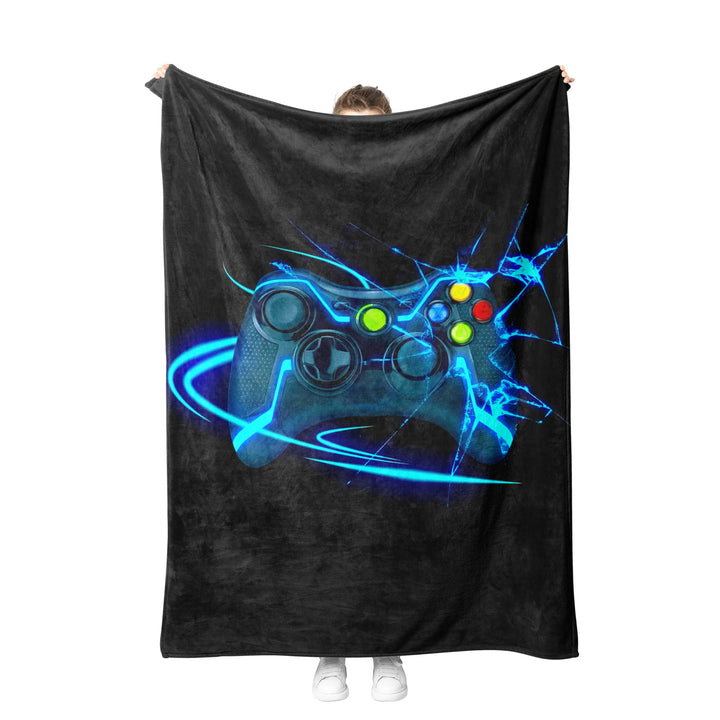 Gamepad Kuscheldecke Flanell Decke Spielkonsolen-Muster Fleecedecke Flauschig Weich und Warme,3D Gam