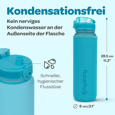 Hydracy Trinkflasche mit Fruchteinsatz - 1L Wasserflasche - BPA-freie Trinkflasche mit Zeitmarkierun