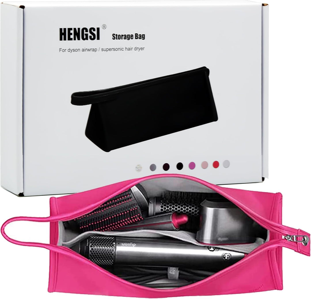 Reisetasche für Dyson Airwrap Long/Supersonic Haartrockner & Zubehör (PU-Leder Wasserdichter-Pflaume