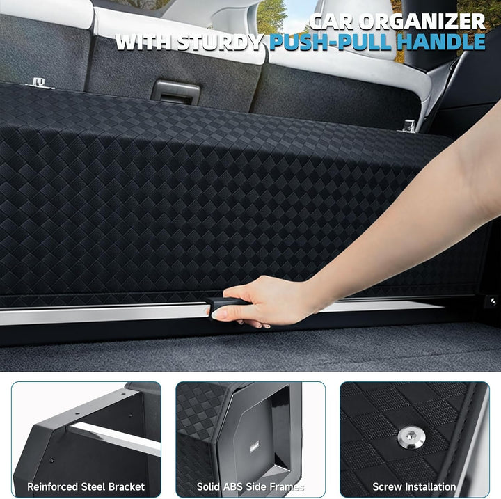 Kofferraumdeckel-Organizer mit Fächern und Push-Pull-Griff für 107*29*31cm, 107*29*31cm