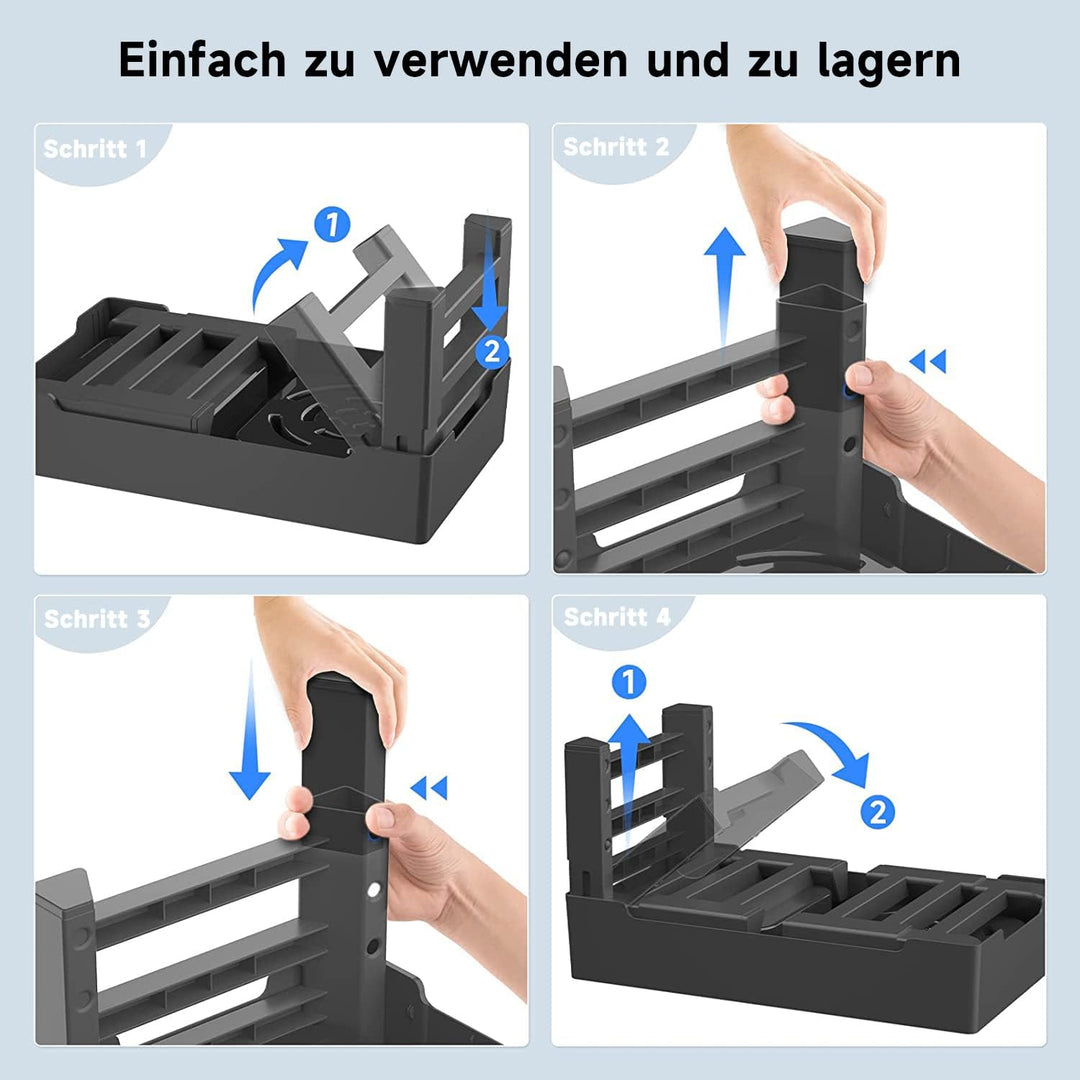 ELS PET Erhöhter Hundenapf: 2-in-1 Auslaufsicher Faltbarer Wassernapf & Langsamfutternapf mit 4 Höhe