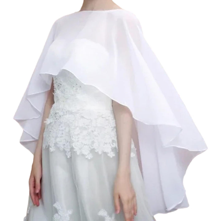 Gcroet Chiffon-Umhang für Damen, transparenter Poncho-Schal zum Überziehen für Abendkleider, Hochzei