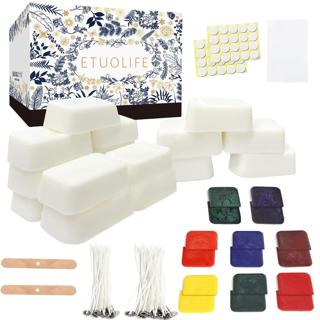 ETUOLIFE Sojawachs für Kerzen,Kerzenwachs zum giessen, Kerzen Selber Machen Set, DIY Kerzenherstellu